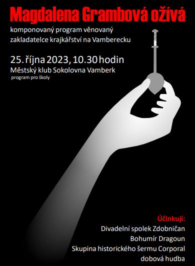 plakát na divadelní představení Magdalena Grambová ožívá
