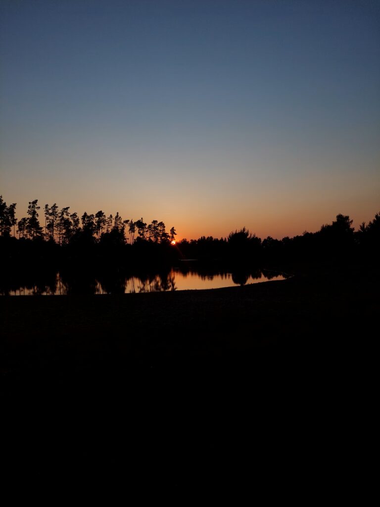 západ slunce nad Stříbrným rybníkem